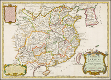 China and Korea Map By Jacques Nicolas Bellin