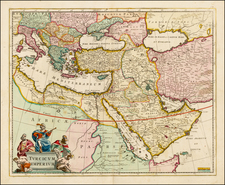 Turkey, Mediterranean, Middle East, Turkey & Asia Minor and Greece Map By Frederick De Wit