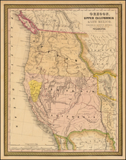 Southwest, Rocky Mountains and California Map By Samuel Augustus Mitchell