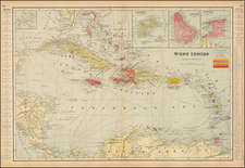 Caribbean Map By George F. Cram