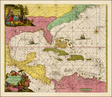 Florida, South, Southeast, Caribbean and Central America Map By Louis Renard