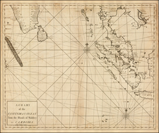 India, Southeast Asia and Malaysia Map By John Senex / Edmond Halley / Nathaniel Cutler