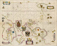 Atlantic Ocean and Europe Map By Willem Janszoon Blaeu