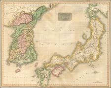 Japan and Korea Map By John Thomson