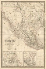 Texas, Southwest, Rocky Mountains and California Map By Adrien-Hubert Brué