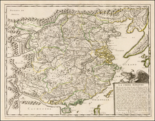 China and Korea Map By Nicolas Sanson