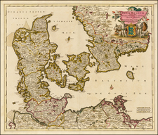 Sweden and Denmark Map By Justus Danckerts