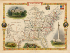 United States and Texas Map By John Tallis