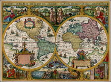World and World Map By Nicholas Van Geelkercken