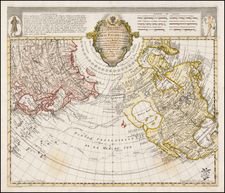 Polar Maps, Alaska, North America, Pacific and Russia in Asia Map By Leonard Von Euler