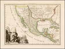 Southwest, Rocky Mountains, Mexico and California Map By Conrad Malte-Brun