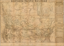 United States, Midwest, Plains, Rocky Mountains and Canada Map By National Railway Publication Company