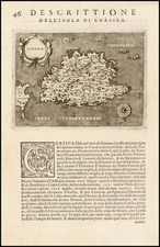 France and Corsica Map By Tomasso Porcacchi