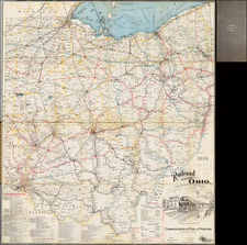 Midwest and Ohio Map By Columbus Lithograph Co.