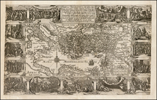 Turkey, Mediterranean, Holy Land and Greece Map By Petrus Plancius