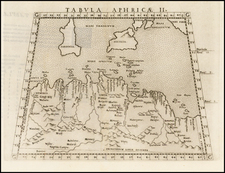 Mediterranean, Sardinia, North Africa and Balearic Islands Map By Girolamo Ruscelli