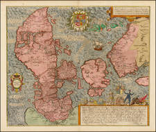 Baltic Countries, Scandinavia, Denmark and Germany Map By Georg Braun  &  Frans Hogenberg