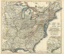 United States and Texas Map By Adolf Stieler