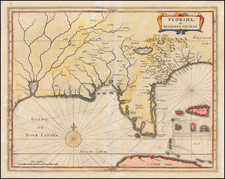 Florida, South and Southeast Map By Joannes De Laet