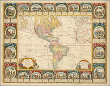 Western Hemisphere, North America, South America and America Map By Jean Baptiste Louis Clouet