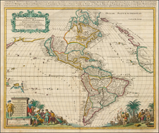 California as an Island and America Map By Gerard Valk