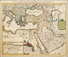 Turkey, Mediterranean, Middle East and Turkey & Asia Minor Map By Peter Schenk