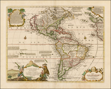 South America, New Zealand and America Map By Nicolas de Fer / Jacques-Francois Benard