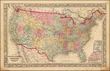 United States Map By Samuel Augustus Mitchell Jr.