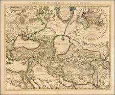 Russia, Turkey, Mediterranean, India, Central Asia & Caucasus, Middle East, Holy Land, Turkey & Asia Minor and Greece Map By Johannes Covens - Pierre Mortier