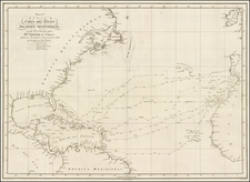 Atlantic Ocean and Caribbean Map By Martin Fernandez de Navarrete