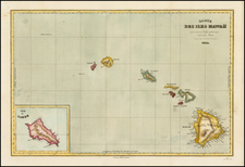 Hawaii and Hawaii Map By Jules Sebastian Cesar Dumont-D'Urville