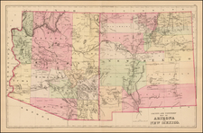 Southwest Map By Samuel Augustus Mitchell Jr.