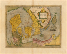 Scandinavia and Denmark Map By Abraham Ortelius