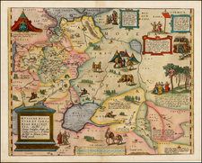 Russia, Ukraine, India, Central Asia & Caucasus and Russia in Asia Map By Abraham Ortelius