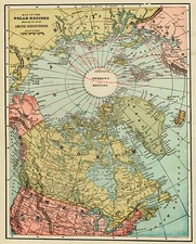 World and Polar Maps Map By George F. Cram