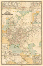 Russia and Russia in Asia Map By Cartographic Establishment of A. Ilyin