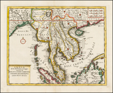 India, Southeast Asia, Thailand, Cambodia, Vietnam and Other Islands Map By Giambattista Albrizzi