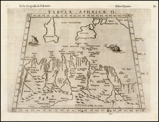 Mediterranean, North Africa and Balearic Islands Map By Girolamo Ruscelli