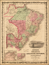 South America Map By Benjamin P Ward  &  Alvin Jewett Johnson