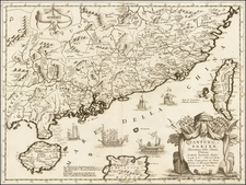 China and Philippines Map By Vincenzo Maria Coronelli