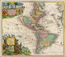 California as an Island and America Map By Matthaus Seutter / Johann Michael Probst