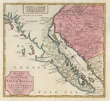 Southwest, Baja California and California Map By Issac Tirion