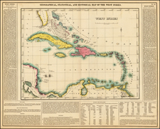 Caribbean Map By Henry Charles Carey  &  Isaac Lea