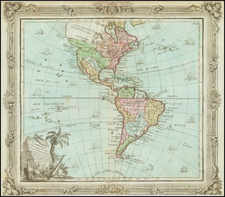 South America and America Map By Louis Brion de la Tour