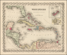 Atlantic Ocean and Oceania Map By Joseph Hutchins Colton
