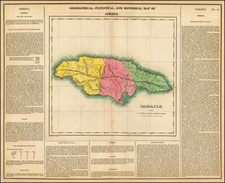 Jamaica Map By Henry Charles Carey  &  Isaac Lea