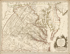 Mid-Atlantic and Southeast Map By Gilles Robert de Vaugondy