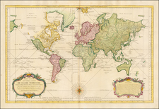 World and World Map By Jacques Nicolas Bellin
