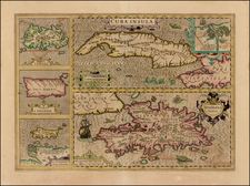 Cuba, Jamaica, Hispaniola and Virgin Islands Map By Jodocus Hondius - Mercator