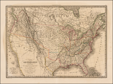 United States and Texas Map By Alexandre Emile Lapie